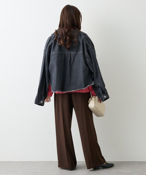 un dix cors（アンディコール）の「《大人カジュアルなムード漂う》裾フリンジデニムジャケット（デニムジャケット・レディース・インディゴブルー/ブラック・FREE）」の10枚目の写真