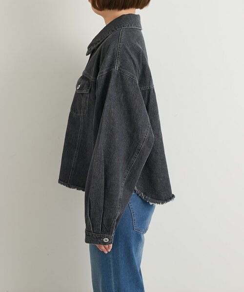 un dix cors（アンディコール）の「《大人カジュアルなムード漂う》裾フリンジデニムジャケット（デニムジャケット・レディース・インディゴブルー/ブラック・FREE）」の15枚目の写真