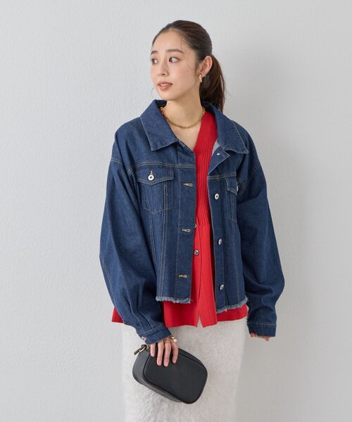 un dix cors（アンディコール）の「《大人カジュアルなムード漂う》裾フリンジデニムジャケット（デニムジャケット・レディース・インディゴブルー/ブラック・FREE）」の17枚目の写真