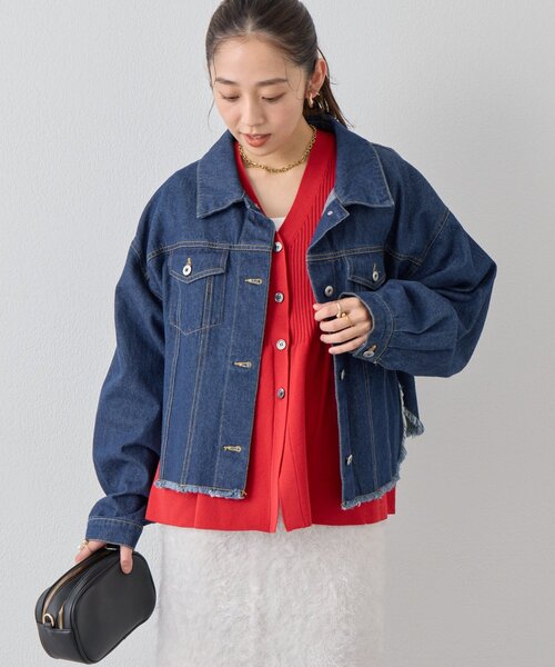 un dix cors（アンディコール）の「《大人カジュアルなムード漂う》裾フリンジデニムジャケット（デニムジャケット・レディース・インディゴブルー/ブラック・FREE）」の18枚目の写真