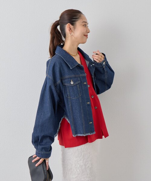 un dix cors（アンディコール）の「《大人カジュアルなムード漂う》裾フリンジデニムジャケット（デニムジャケット・レディース・インディゴブルー/ブラック・FREE）」の19枚目の写真