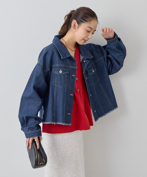 un dix cors（アンディコール）の「《大人カジュアルなムード漂う》裾フリンジデニムジャケット（デニムジャケット・レディース・インディゴブルー/ブラック・FREE）」の21枚目の写真