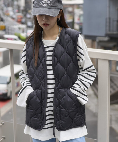 PUBLUX(パブリュクス)のTAION/タイオン MILITARY V NECK W-ZIP DOWN VEST 限定展開/ミリタリー Vネック ダブルジップ ダウンベスト(ダウンベスト)
