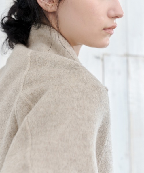 tageechita（タジチタ）の「【tageechita】ダブルフェースウールラグランスリーブスタンドカラーショートコート（その他アウター・レディース・ライトベージュ/ブラウン・S/M）」の14枚目の写真