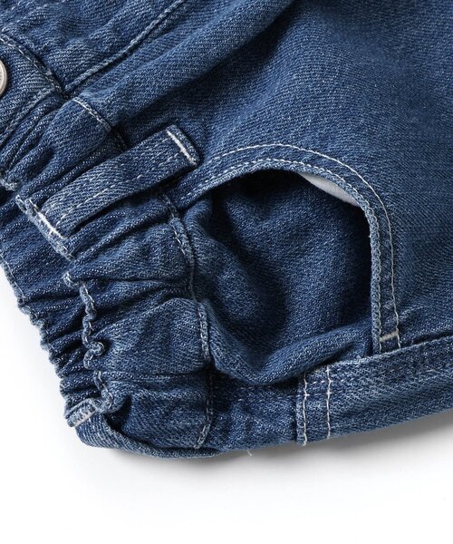 セール】【ジュニア対応】チェーン刺繍ワイドデニムパンツ（デニム