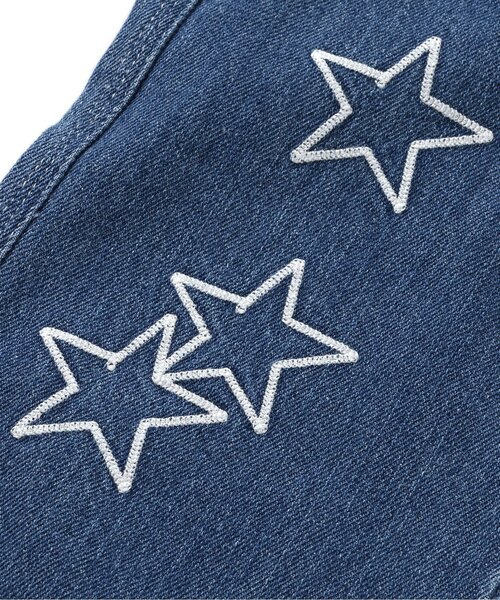 セール】【ジュニア対応】チェーン刺繍ワイドデニムパンツ