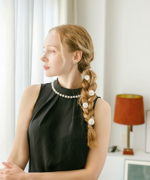 セール】マーガレット お花 ミニ クリップ 2個セット（ヘアピン