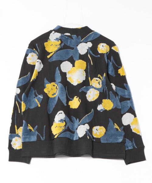 セール】フラッフィーフラワーベロアジャカードモックネックプル