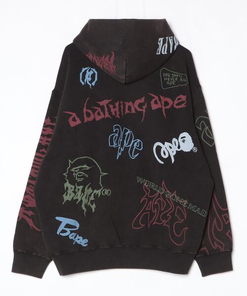 A BATHING APE（アベイシングエイプ）の「ALLOVER PRINT RELAXED FIT PULLOVER HOODIE（パーカー・メンズ・ブラック/アイボリー・MEDIUM/X-LARGE/LARGE/XX-LARGE/SMALL）」の16枚目の写真
