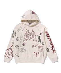 ALLOVER PRINT RELAXED FIT PULLOVER HOODIE