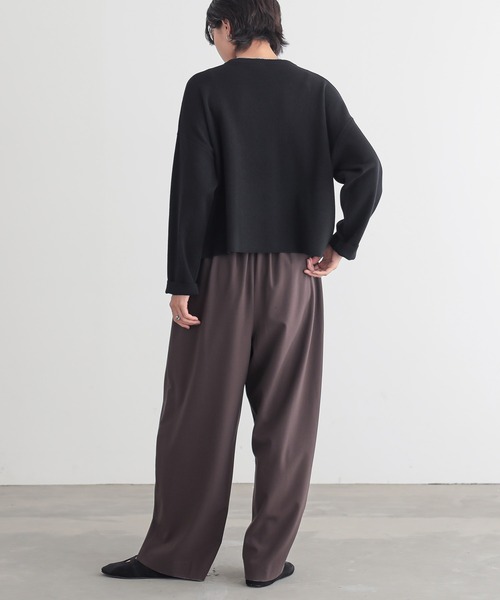 for/c（フォーシー）の「[新色追加]スウェットライクシンプルニット【サスティナブル】（ニット/セーター・レディース・ブラック/オフホワイト/グレー/ブラウン/ネイビー/グリーン・M/L/LL/S）」の22枚目の写真