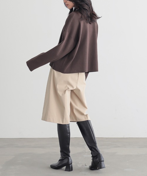 for/c（フォーシー）の「[新色追加]スウェットライクシンプルニット【サスティナブル】（ニット/セーター・レディース・ブラック/オフホワイト/グレー/ブラウン/ネイビー/グリーン・M/L/LL/S）」の12枚目の写真