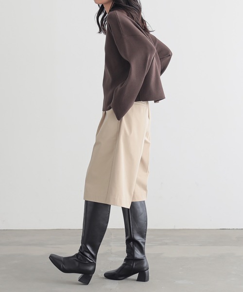 for/c（フォーシー）の「[新色追加]スウェットライクシンプルニット【サスティナブル】（ニット/セーター・レディース・ブラック/オフホワイト/グレー/ブラウン/ネイビー/グリーン・M/L/LL/S）」の13枚目の写真