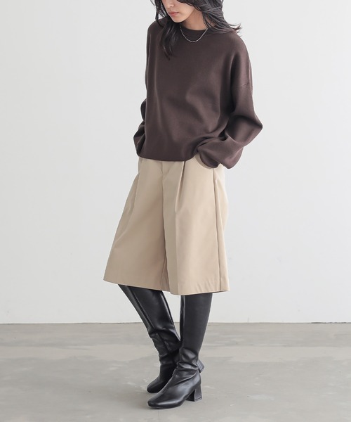 for/c（フォーシー）の「[新色追加]スウェットライクシンプルニット【サスティナブル】（ニット/セーター・レディース・ブラック/オフホワイト/グレー/ブラウン/ネイビー/グリーン・M/L/LL/S）」の14枚目の写真