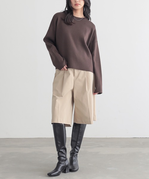 for/c（フォーシー）の「[新色追加]スウェットライクシンプルニット【サスティナブル】（ニット/セーター・レディース・ブラック/オフホワイト/グレー/ブラウン/ネイビー/グリーン・M/L/LL/S）」の15枚目の写真