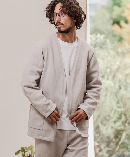 CAMBIO（カンビオ）の「mcg3735-Airy Knit Jacket Like Cardigan ニットカーディガン(A55025cmb)（カーディガン/ボレロ・メンズ・ブラック/グレイッシュベージュ/キナリ/チャコール・S/M/L）」の8枚目の写真