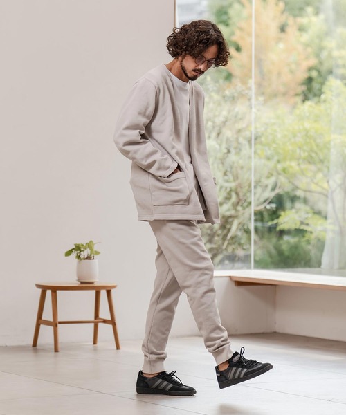 CAMBIO（カンビオ）の「mcg3735-Airy Knit Jacket Like Cardigan ニットカーディガン(A55025cmb)（カーディガン/ボレロ・メンズ・ブラック/グレイッシュベージュ/キナリ/チャコール・S/M/L）」の12枚目の写真