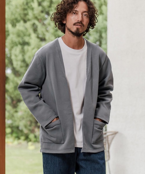 CAMBIO（カンビオ）の「mcg3735-Airy Knit Jacket Like Cardigan ニットカーディガン(A55025cmb)（カーディガン/ボレロ・メンズ・ブラック/グレイッシュベージュ/キナリ/チャコール・S/M/L）」の17枚目の写真