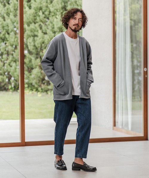 CAMBIO（カンビオ）の「mcg3735-Airy Knit Jacket Like Cardigan ニットカーディガン(A55025cmb)（カーディガン/ボレロ・メンズ・ブラック/グレイッシュベージュ/キナリ/チャコール・S/M/L）」の19枚目の写真