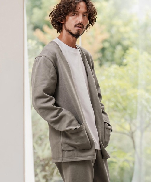 CAMBIO（カンビオ）の「mcg3735-Airy Knit Jacket Like Cardigan ニットカーディガン(A55025cmb)（カーディガン/ボレロ・メンズ・ブラック/グレイッシュベージュ/キナリ/チャコール・S/M/L）」の18枚目の写真