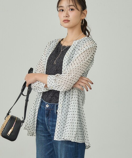セール】シアードット切り替えブラウス（シャツ/ブラウス）｜INDIVI