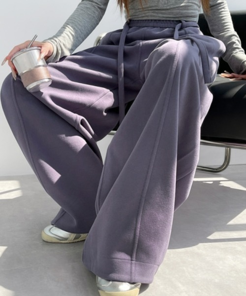 gossip！ロサンゼルス（ゴシップロサンゼルス）の「【Y2Kガーリー】レトロハイウエストワイドパンツ／カジュアル（スウェットパンツ・レディース・ブラウン/ブラック/パープル・M）」の11枚目の写真