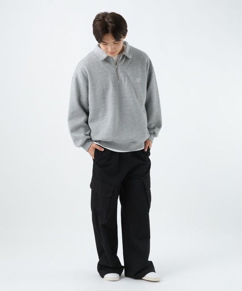 GLOBAL WORK(グローバルワーク)の「あったか裏起毛ハーフジップスウェット/AND YUA ANY/591458(スウェット・キッズ・ダークグレー/ライトグレー・MEDIUM/LARGE)」の11枚目の写真