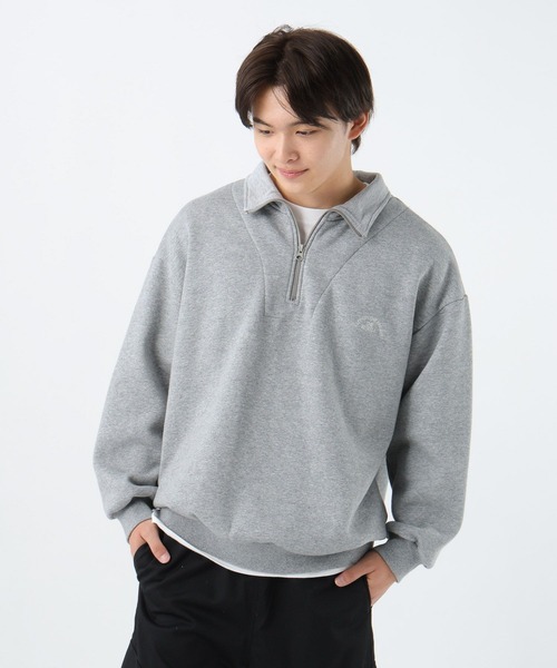 GLOBAL WORK(グローバルワーク)の「あったか裏起毛ハーフジップスウェット/AND YUA ANY/591458(スウェット・キッズ・ダークグレー/ライトグレー・MEDIUM/LARGE)」の9枚目の写真
