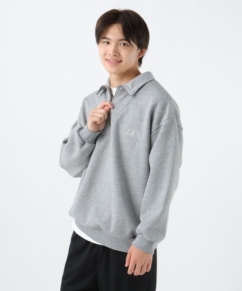 GLOBAL WORK(グローバルワーク)の「あったか裏起毛ハーフジップスウェット/AND YUA ANY/591458(スウェット・キッズ・ダークグレー/ライトグレー・MEDIUM/LARGE)」の20枚目の写真