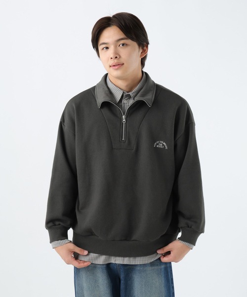 GLOBAL WORK(グローバルワーク)の「あったか裏起毛ハーフジップスウェット/AND YUA ANY/591458(スウェット・キッズ・ダークグレー/ライトグレー・MEDIUM/LARGE)」の18枚目の写真