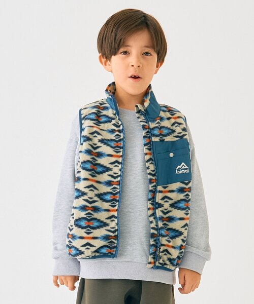 minimal（ミニマル）の「フリースベスト（ベスト・キッズ・ブラック/オフホワイト/ターコイズブルー/カラフル・130cm/120cm/100cm/140cm/110cm/90cm）」の4枚目の写真