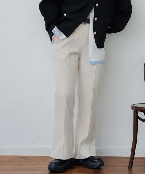 RETRO GIRL（レトロガール）の「センターシームフレアPT（スラックス・レディース・ナチュラル/ブラウン/ブラック・FREE）」の3枚目の写真