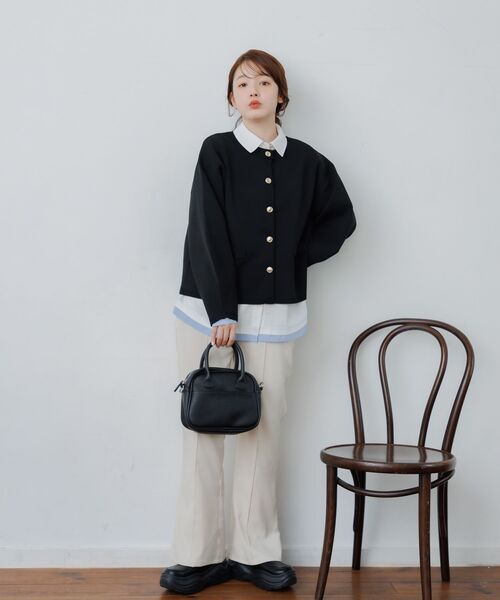 RETRO GIRL（レトロガール）の「センターシームフレアPT（スラックス・レディース・ナチュラル/ブラウン/ブラック・FREE）」の4枚目の写真