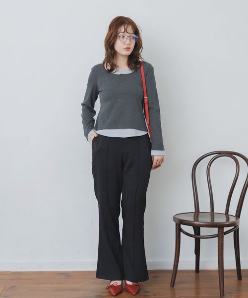 RETRO GIRL（レトロガール）の「センターシームフレアPT（スラックス・レディース・ナチュラル/ブラウン/ブラック・FREE）」の14枚目の写真