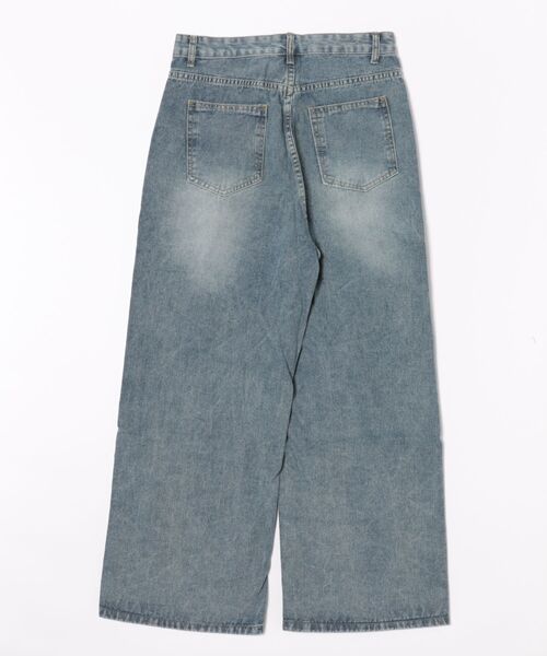 Revo.（レボ）の「クラッシュダメージ ワイド デニムパンツ（デニムパンツ・メンズ・ブルー/ブラック・M/XL）」の3枚目の写真