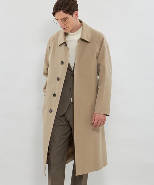 MACKINTOSH LONDON（マッキントッシュ ロンドン）の「【HADSTON】【DORMEUIL】ウールコットンラグランスリーブベルテッドコート（ステンカラーコート・メンズ・ベージュ系その他/ブラウン・38/40）」の3枚目の写真