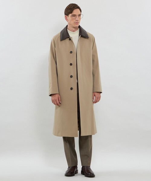 MACKINTOSH LONDON（マッキントッシュ ロンドン）の「【HADSTON】【DORMEUIL】ウールコットンラグランスリーブベルテッドコート（ステンカラーコート・メンズ・ベージュ系その他/ブラウン・38/40）」の4枚目の写真