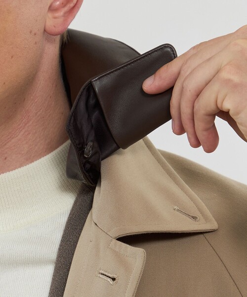 MACKINTOSH LONDON（マッキントッシュ ロンドン）の「【HADSTON】【DORMEUIL】ウールコットンラグランスリーブベルテッドコート（ステンカラーコート・メンズ・ベージュ系その他/ブラウン・38/40）」の10枚目の写真