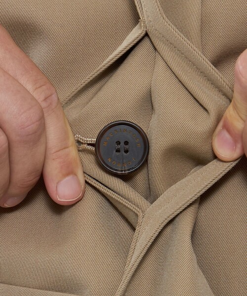 MACKINTOSH LONDON（マッキントッシュ ロンドン）の「【HADSTON】【DORMEUIL】ウールコットンラグランスリーブベルテッドコート（ステンカラーコート・メンズ・ベージュ系その他/ブラウン・38/40）」の11枚目の写真