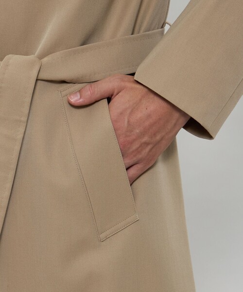 MACKINTOSH LONDON（マッキントッシュ ロンドン）の「【HADSTON】【DORMEUIL】ウールコットンラグランスリーブベルテッドコート（ステンカラーコート・メンズ・ベージュ系その他/ブラウン・38/40）」の12枚目の写真