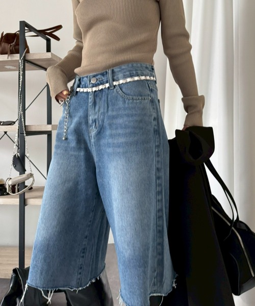 HANNE(アン)の「バミューダデニムパンツ(デニムパンツ・レディース・ネイビー/ブルー・S/M)」の6枚目の写真