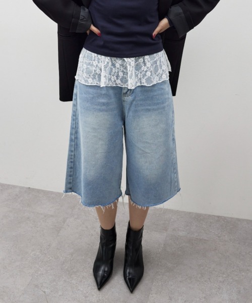 HANNE(アン)の「バミューダデニムパンツ(デニムパンツ・レディース・ネイビー/ブルー・S/M)」の22枚目の写真