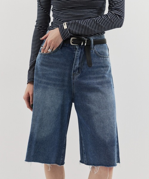 HANNE(アン)の「バミューダデニムパンツ(デニムパンツ・レディース・ネイビー/ブルー・S/M)」の11枚目の写真
