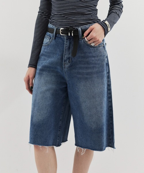 HANNE(アン)の「バミューダデニムパンツ(デニムパンツ・レディース・ネイビー/ブルー・S/M)」の15枚目の写真
