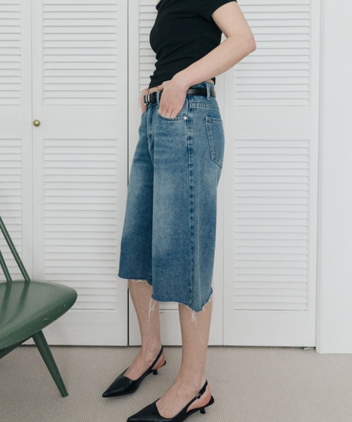 HANNE(アン)の「バミューダデニムパンツ(デニムパンツ・レディース・ネイビー/ブルー・S/M)」の9枚目の写真