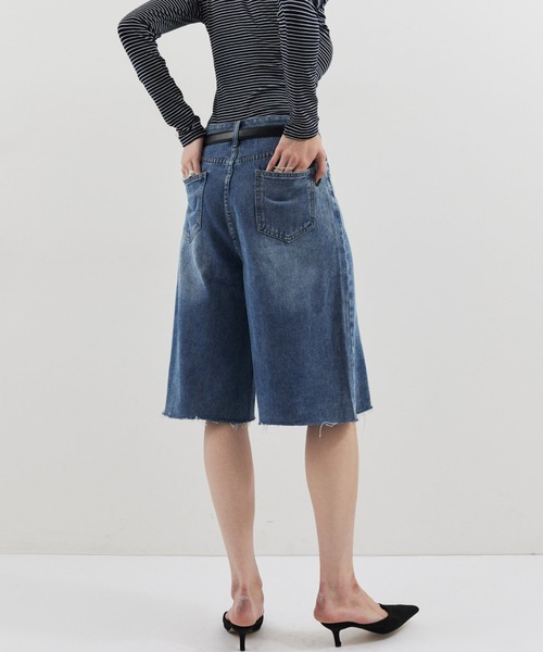 HANNE(アン)の「バミューダデニムパンツ(デニムパンツ・レディース・ネイビー/ブルー・S/M)」の14枚目の写真