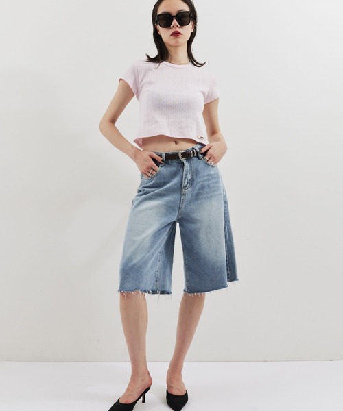 HANNE(アン)の「バミューダデニムパンツ(デニムパンツ・レディース・ネイビー/ブルー・S/M)」の16枚目の写真