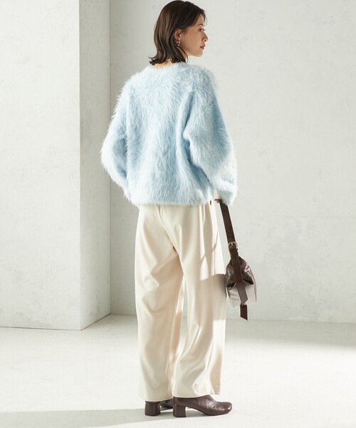 セール】〈手洗い可能〉シャギー ファー クルーネック プルオーバー