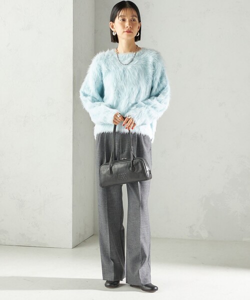 セール】〈手洗い可能〉シャギー ファー クルーネック プルオーバー