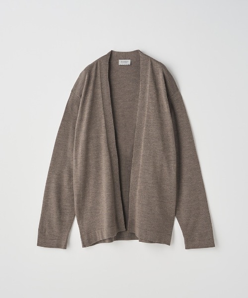 UNISEX］ノーカラー長袖ボタンレスニットカーディガン（カーディガン